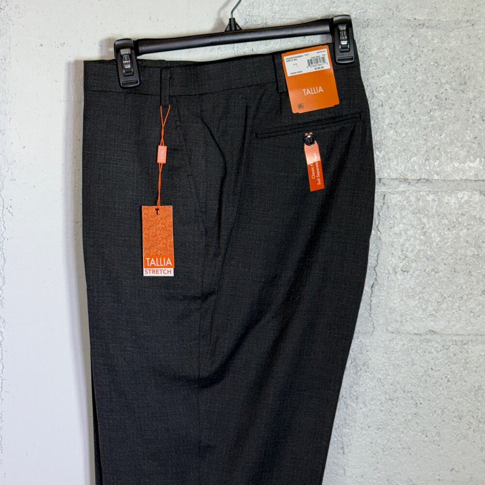 Tallia Men's Classic Fit Suit Separate Pant - Dark Grey 44x32 $135